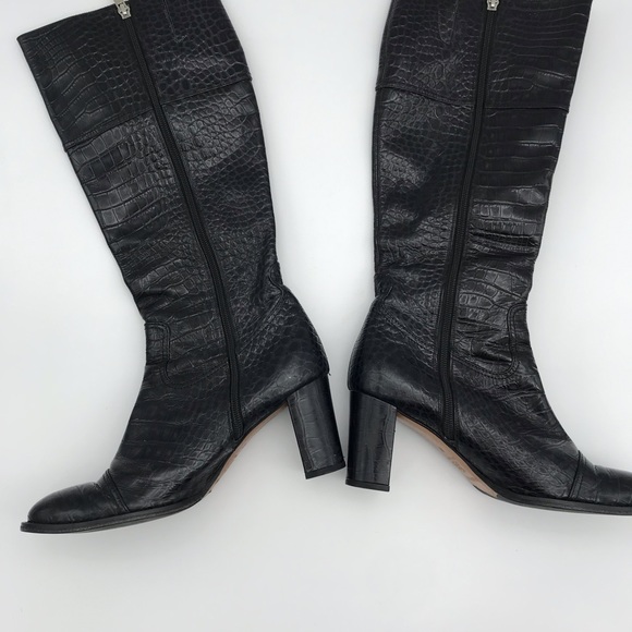 Luciano Padovan Croc Knee Length Boots - Picture 2 of 8